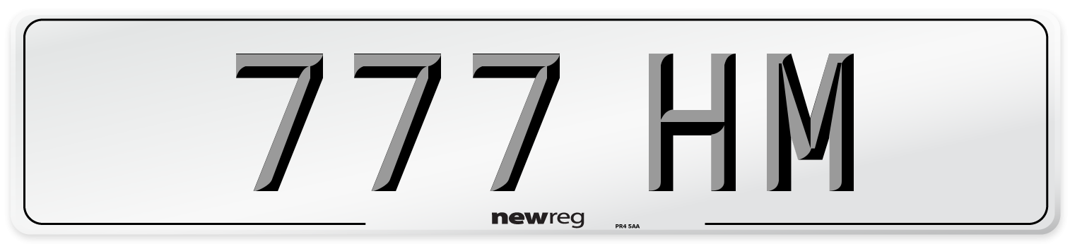 777 HM Number Plate from New Reg